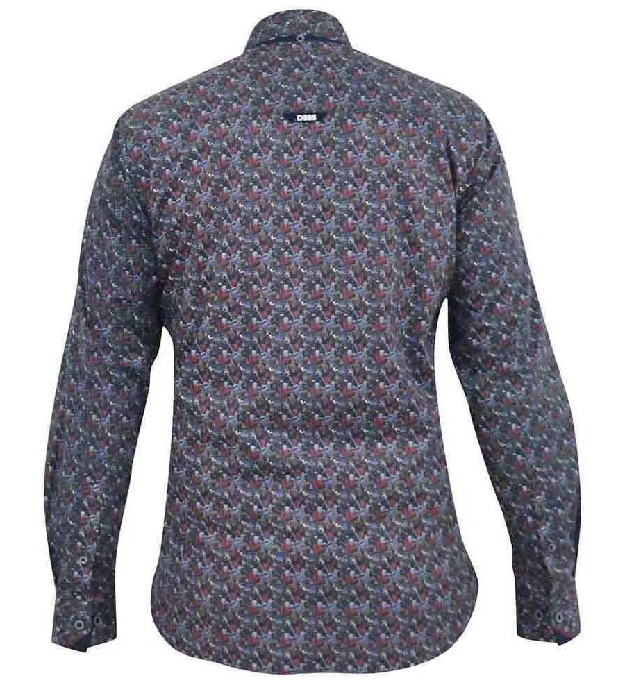 D555 Big Mens Long Sleeve Shirt With Floral Print (JORDAN)